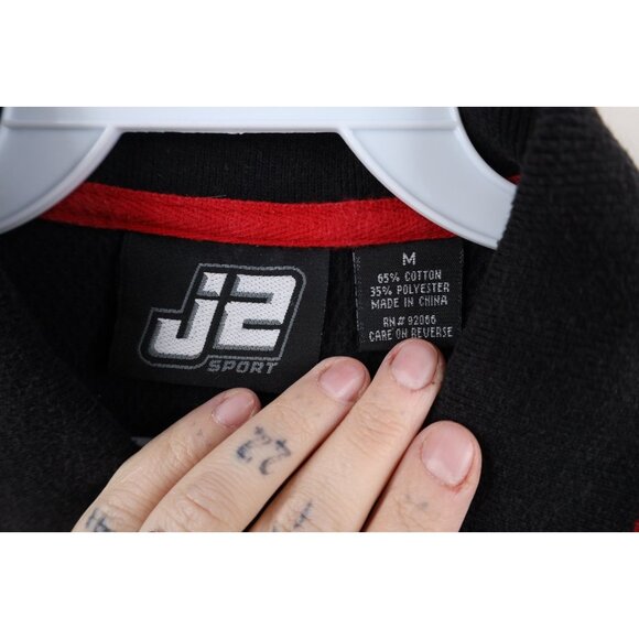 Vtg 90s Y2K Mens Medium Faded Ohio State University Thermal Knit Golf Polo Black - Picture 6 of 13